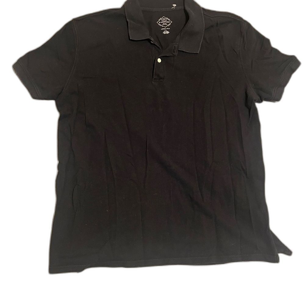 St. John's Bay Black Polo Shirt Short Sleeve
